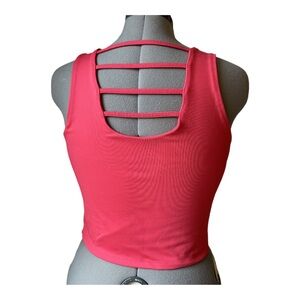 Jessica Simpson Pink Crop Tank Top with Cut-Out Back